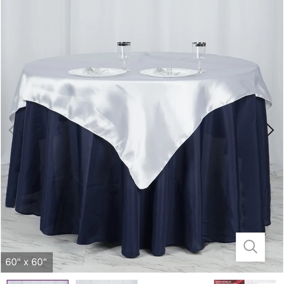 60"x60" White Square Smooth Satin Table Overlay $8 each or 7x$50.00 - Picture 1 of 3